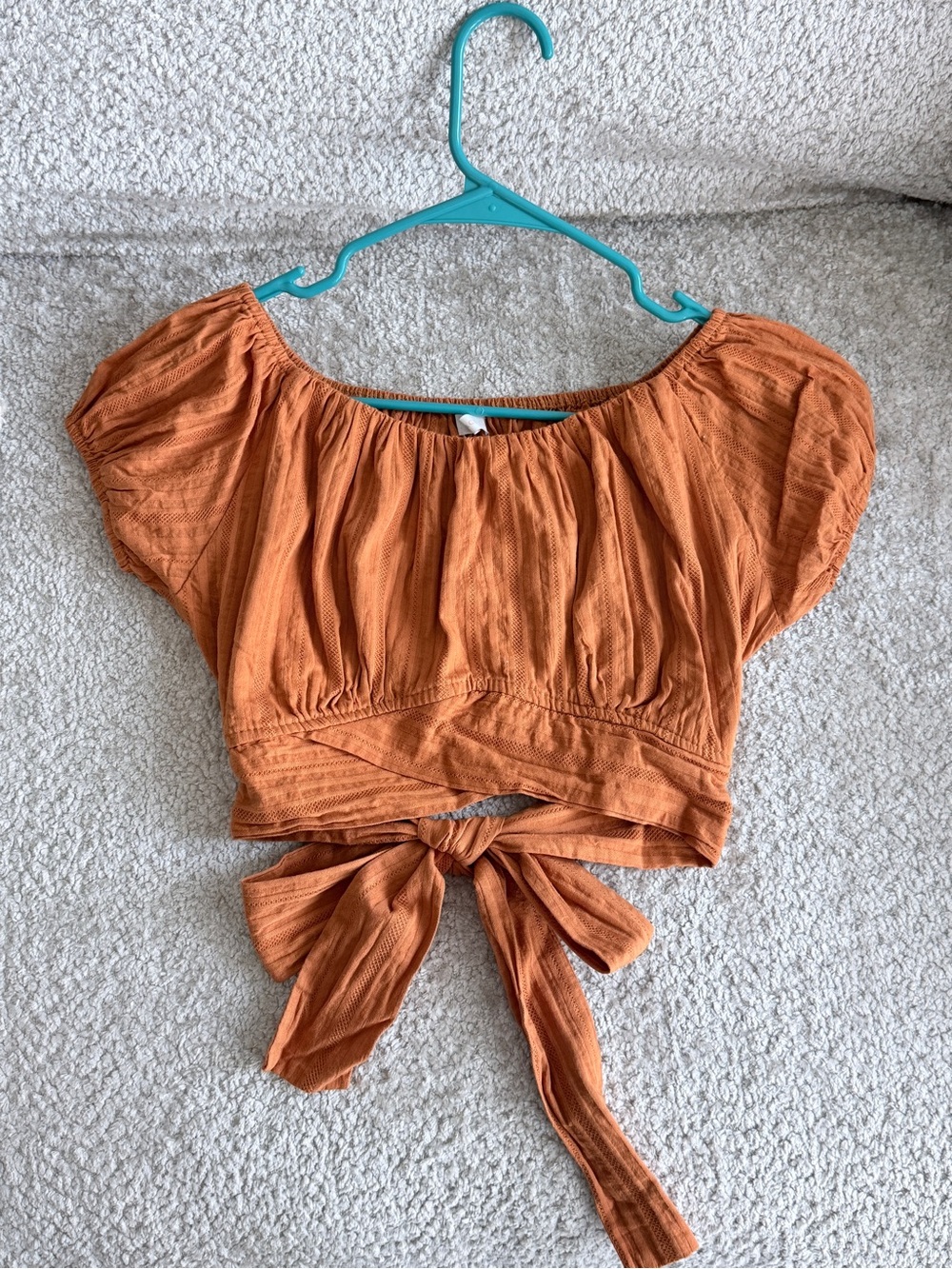 Women’s Rust Orange Tie-Back Crop Top
